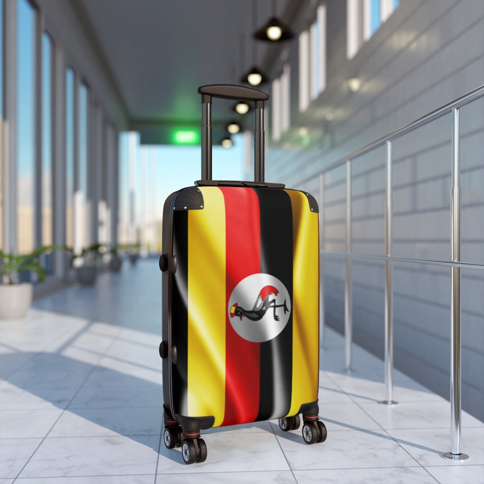 Uganda Flag Cabin Suitcase Carry on travel bag with Swivel Etsy