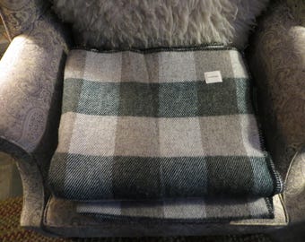 Too Fewe Farm Green Mountain Check 100% wool throw