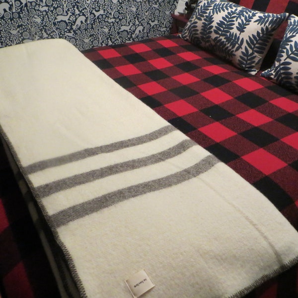 Striped Wool Blanket Etsy