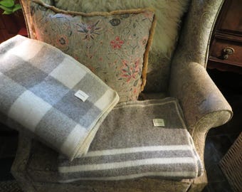 Too Fewe Farm 100% wool Tweed Queen size blanket
