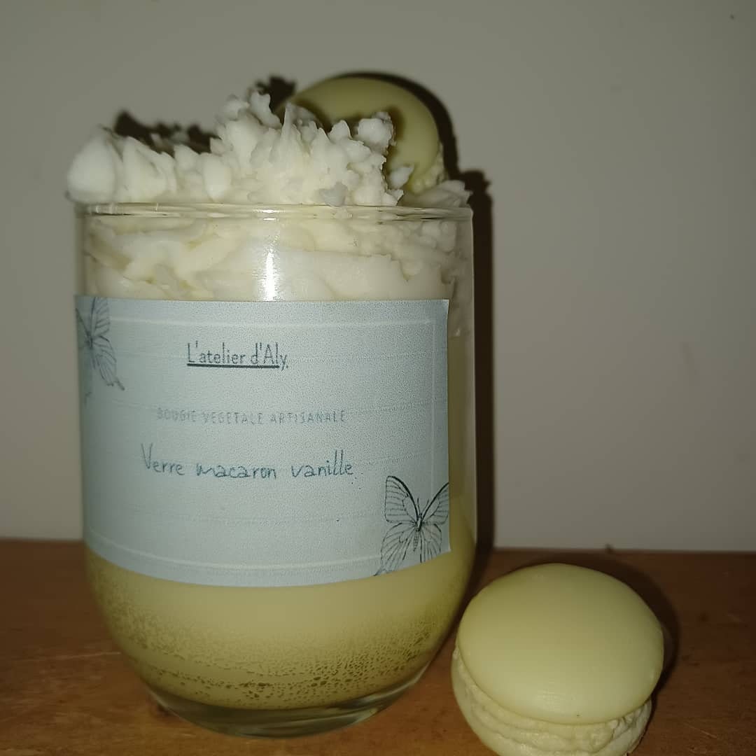 Bougie Artisanale Macaron Vanille