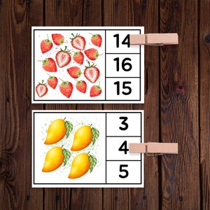 Produire des cartes de comptage 1-20 | Curriculum Nutritionnel | Cartes imprimables de comptage des aliments | Leçon de groupe alimentaire | École à la maison Montessori imprimable