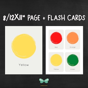 Affiches couleur illustrées + cartes flash | Téléchargement instantané numérique | Décor de pépinière | Décor de salle de classe | École à la maison Montessori imprimable
