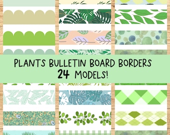 Plants Classroom Bulletin Board Border | Natural Boho Decor (PNG)