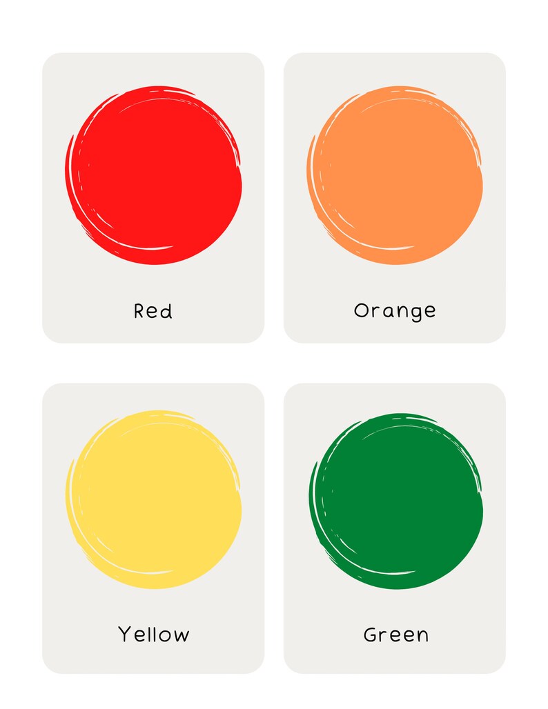 Illustrated Colour Posters Flash Cards Digital Instant | Etsy