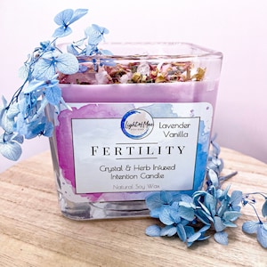 Fertility Crystal Intention Candle, Manifest Pregnancy, Promote Fertility, Fertility Ritual Candle, Fertility Support, Motherhood, Gift