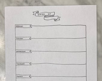 Planificateur hebdomadaire imprimable à feuille unique (bannières)