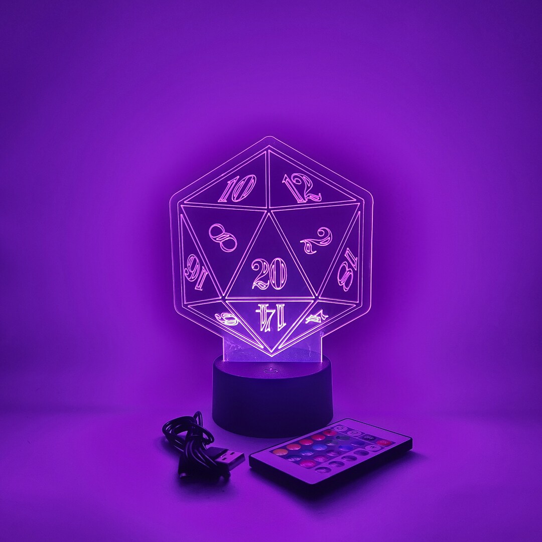 D&D Light D20 Lamp Dungeon and Dragon Gift Dungeon and Dragon Lamp Dungeon and Dragon Light Dice