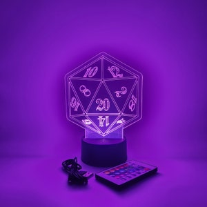 D&D Light | D20 Lamp | Dungeon and Dragon Gift | Dungeon and Dragon Lamp | Dungeon and Dragon Light | Dice Lamp | Dice Lights