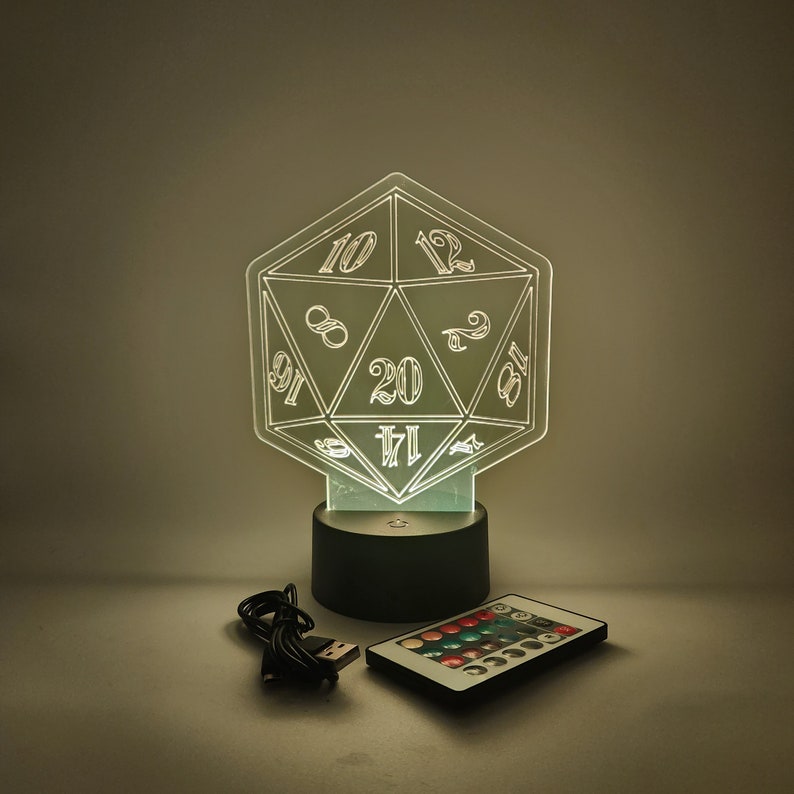 D&D Light D20 Lamp Dungeon and Dragon Gift Dungeon and Etsy