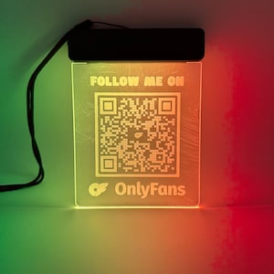 Follow Me Light Up LED Lanyard Badge | Rechargeable LED Lanyard | Custom QR Code Light | Follow Me On Social Media