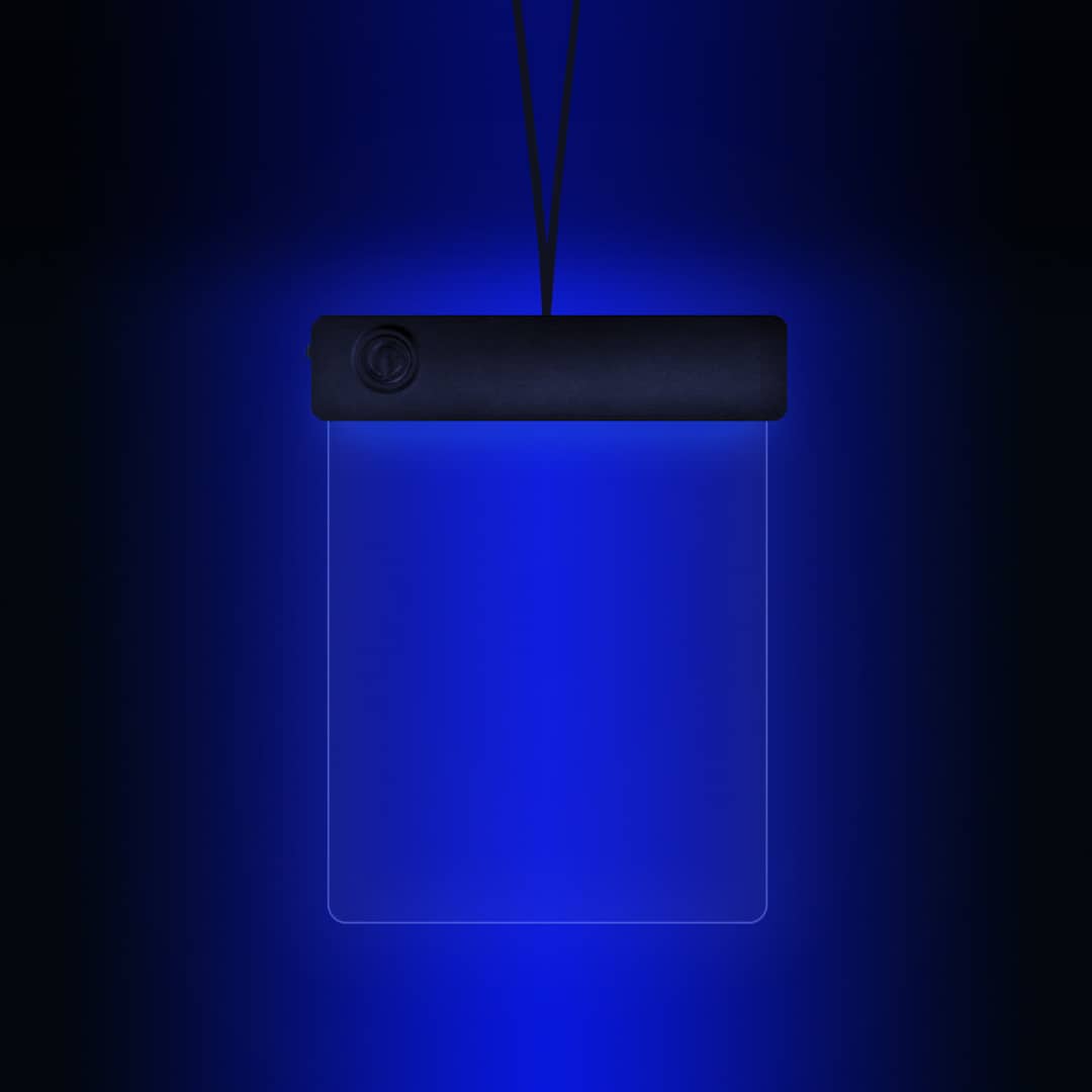 Blank LED Lanyard Badge or Sign White Dry Erase Marker Color Changing