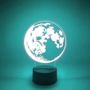 Realistic Moon LED Night Light | Lunar Phase RGB Acrylic Lamp for Space Decor, Bedroom, Desk, or Astronomy Lover Gift