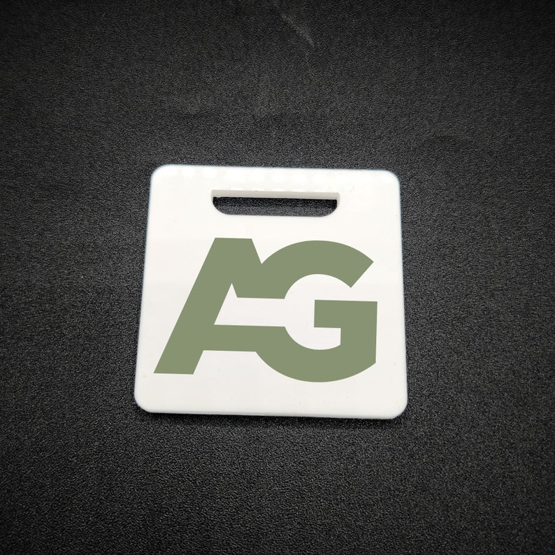 2 White Acrylic Square for Sublimation Ribbon Hole Sublimation Blanks