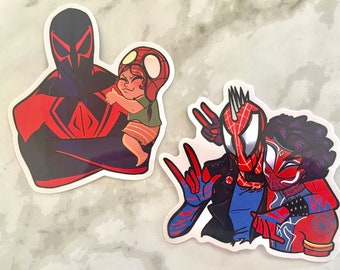Spider-man attraverso gli adesivi del versetto del ragno