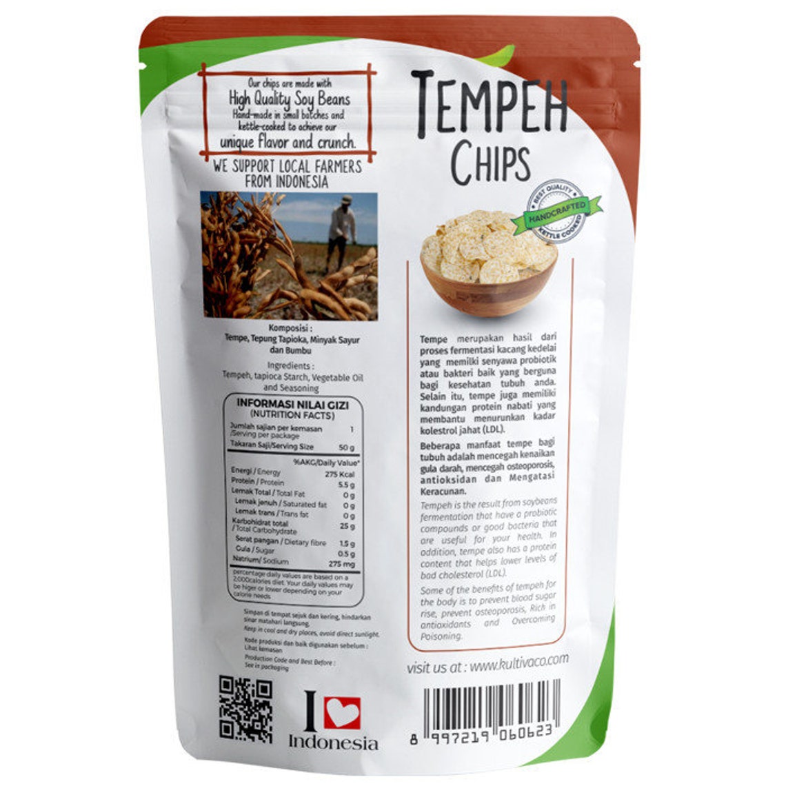 Snack Crispy Tempeh Chips Traditional Food Indonesia 125 Gram Etsy