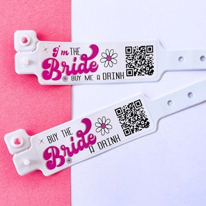 Retro Bachelorette Party Wristband | Venmo QR Code Favor