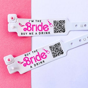Let&#39;s Bach Party Bachelorette Wristband |Venmo Sticker Bachelorette | Bachelorette Party Favor | Venmo Stickers | QR Favor | Party Wristband