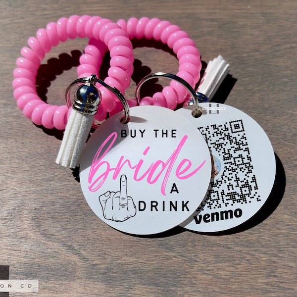 Venmo QR code Bachelorette | Venmo Wristband | Party Favor | Venmo Bracelet Buy the Bride A Drink | Venmo the Bride | Keepsake Bracelets