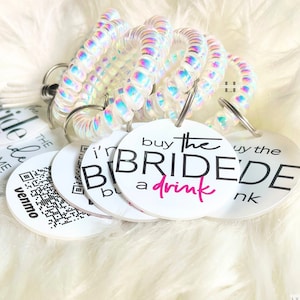 Bachelorette Party Favor, Buy the Bride A Drink Bachelorette Bracelet, Buy Bride Drink, Bachelorette Party, Venmo Bachelorette, White