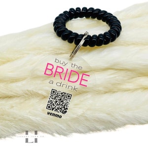 Buy Me A Drink Venmo | Buy the Bride A Drink| Bachelorette Party Favor|Buy the Bride|Venmo Wristband|Bride QR Code Bracelet|Minimalist Bride