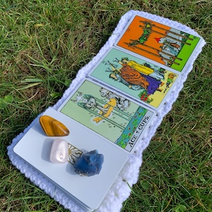 Bolsa/soporte/envoltorio para baraja de tarot oráculo • accesorio personalizado hecho a mano • crochet brujo • esotérico • herramientas rituales/adivinación • caprichos góticos