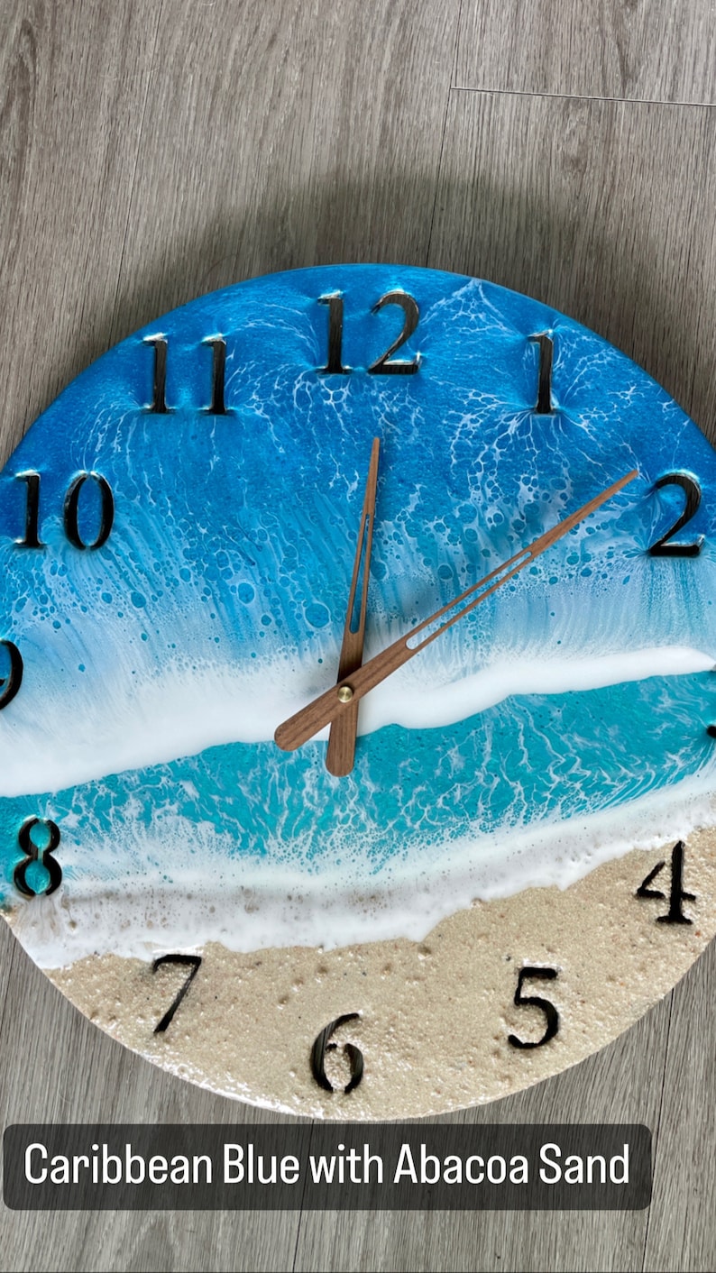 Personalized Resin Art Wall Clock Etsy