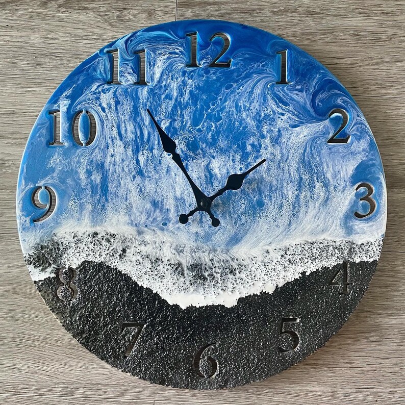 Personalized Resin Art Wall Clock Etsy