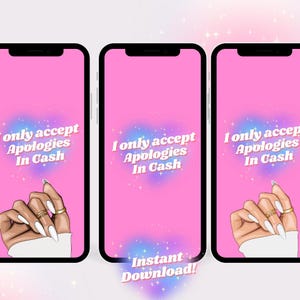 Girly Wallpaper| Iphone Wallpaper | Android Wallpaper | Cute Lock Screen For Iphone & Android | Instant download| sarcastic phone wallpaper