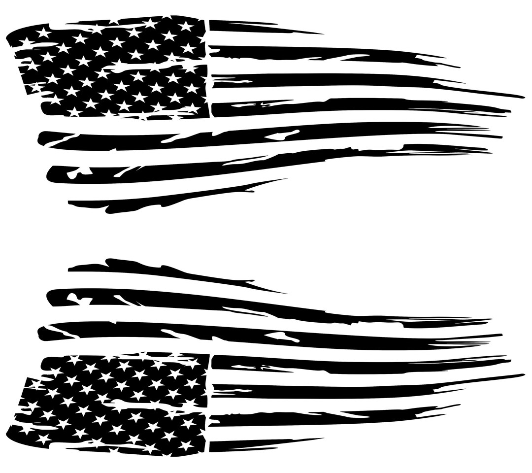 Tattered American Flag Decal Premium Vinyl Decal Compatible - Etsy