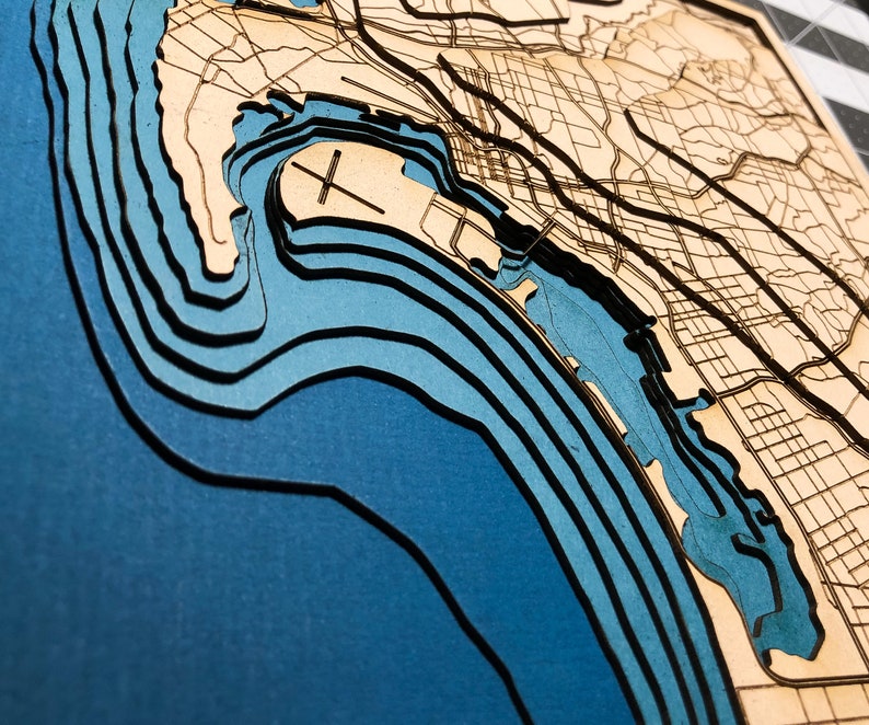 3D Map of San Diego CA Laser Cut 3D Topographic Map - Etsy