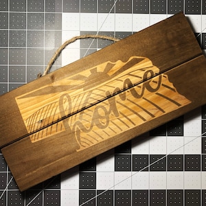 Nebraska State Laser Engraved Wood Sign - Rolling Fields