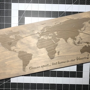 World Map - Engraved Wood Decor