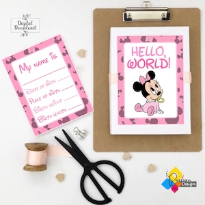 Imprimible 32 tarjetas MINNIE MOUSE Baby Girl Milestone. Tarjetas de mes para bebés. Tarjetas de hitos para niñas. Juego digital Minnie Mouse Milestone Cards