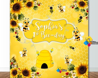 Morndew Gold-Glitzer Banner – Honigbienen-Thema, Für 1. Geburtstag, Babyparty, Geschlechtsoffenbarung