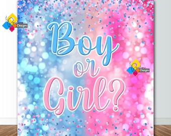 Printable BOY or GIRL GENDER Reveal Backdrop. Boy or Girl / He or She Party Decoration. Digital Gender Reveal Banner. Instant Download