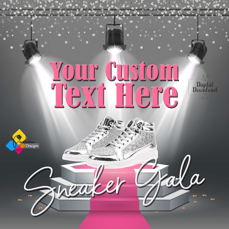Printable SNEAKER Gala Birthday Backdrop. Digital Sneaker Etsy