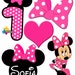 Printable MINNIE MOUSE Hot Pink Birthday Cake Toppers. Party ...