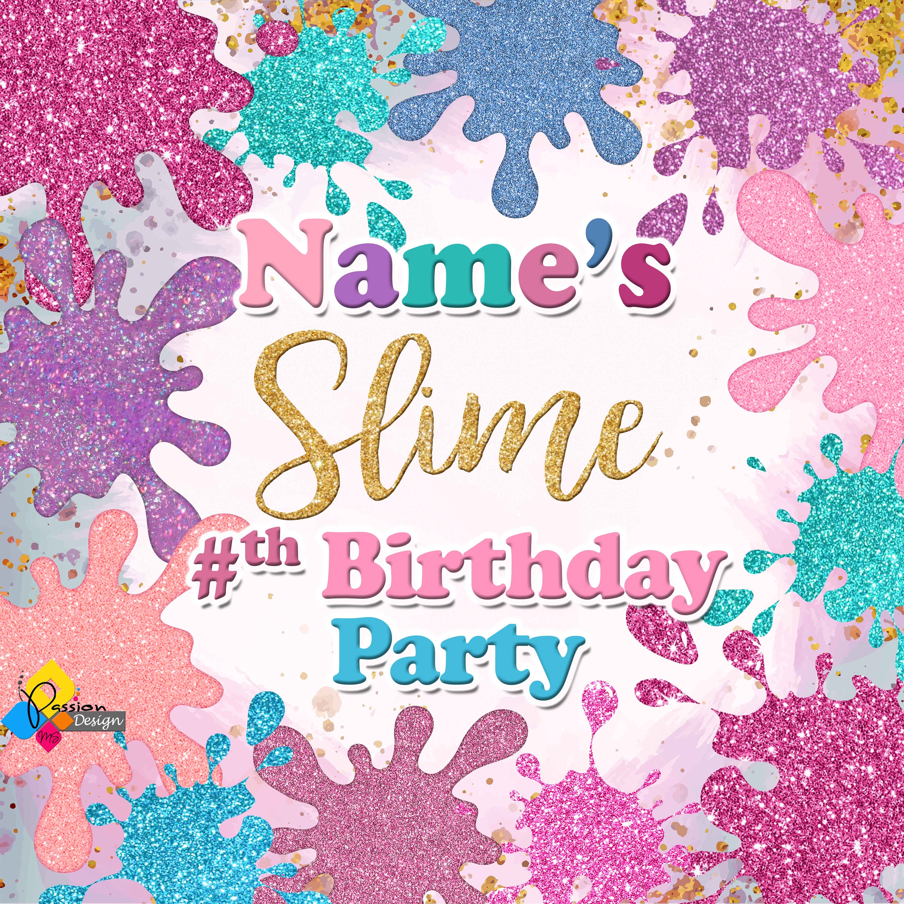 Slime Rainbow Happy Birthday Banner Pennant – Slime Party