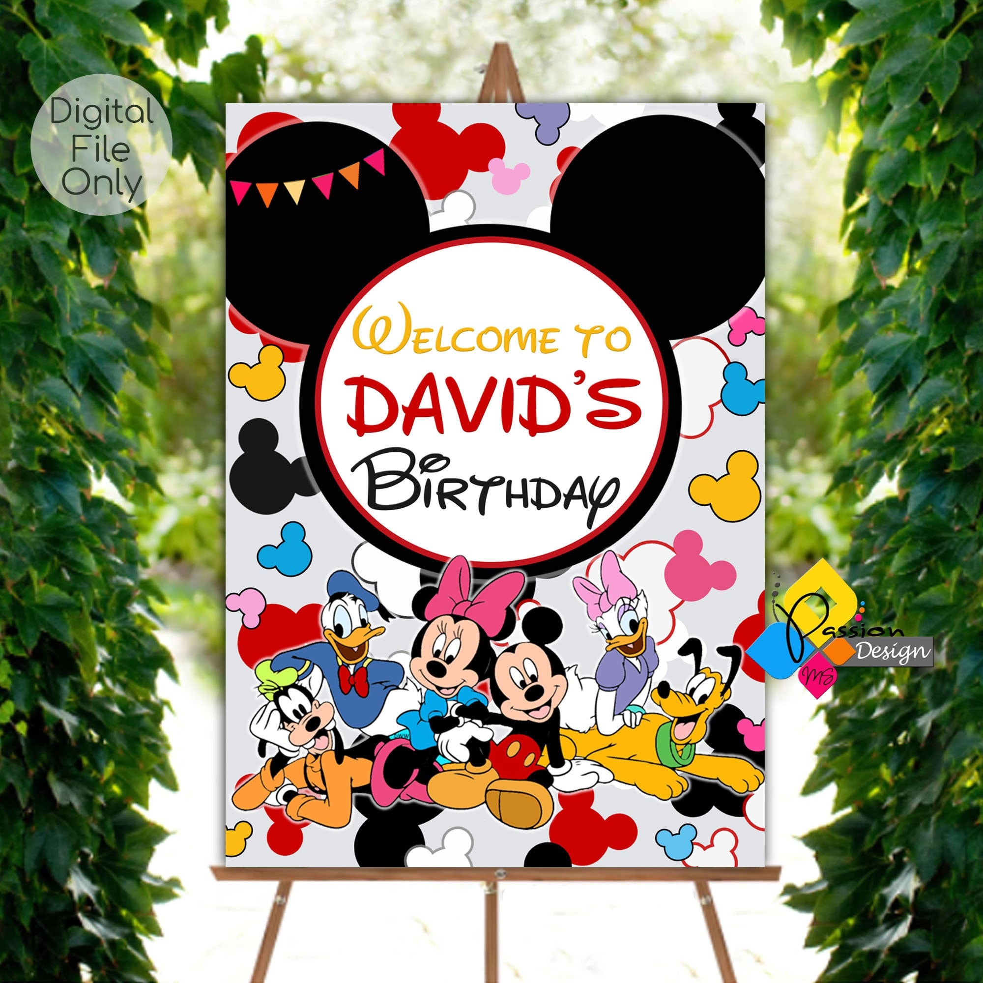 Printable Mickey Mouse and Friends Birthday Welcome Board. CUSTOM