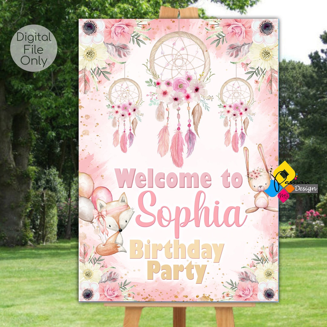Printable BOHO ANIMALS DESIGN Welcome Board. Boho Theme - Etsy