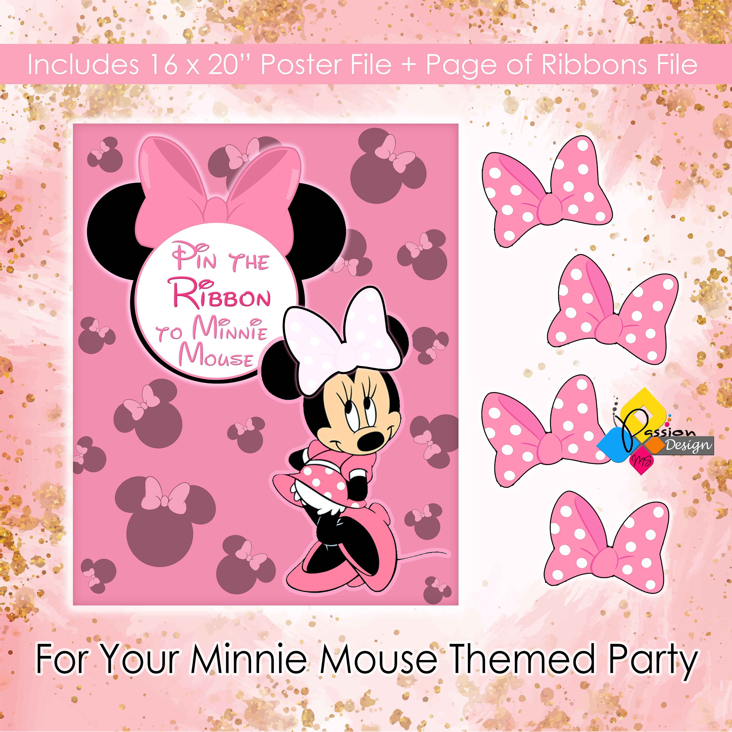 Juego de mesa imprimible de Minnie Mouse. Juego para fiestas de Minnie Mouse.  Descarga instantánea para una fiesta de cumpleaños. Póster de 40 x 50 cm. -  Etsy México, image size:3000x3000