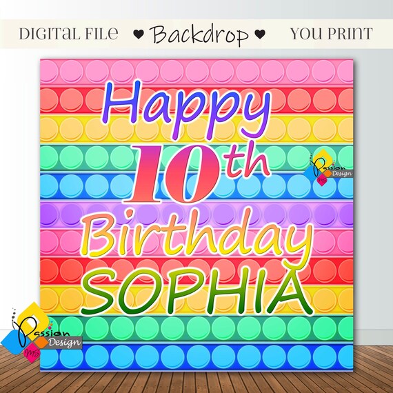 Printable POP IT FIDGET Toys Backdrop. Fidget Birthday Party | Etsy