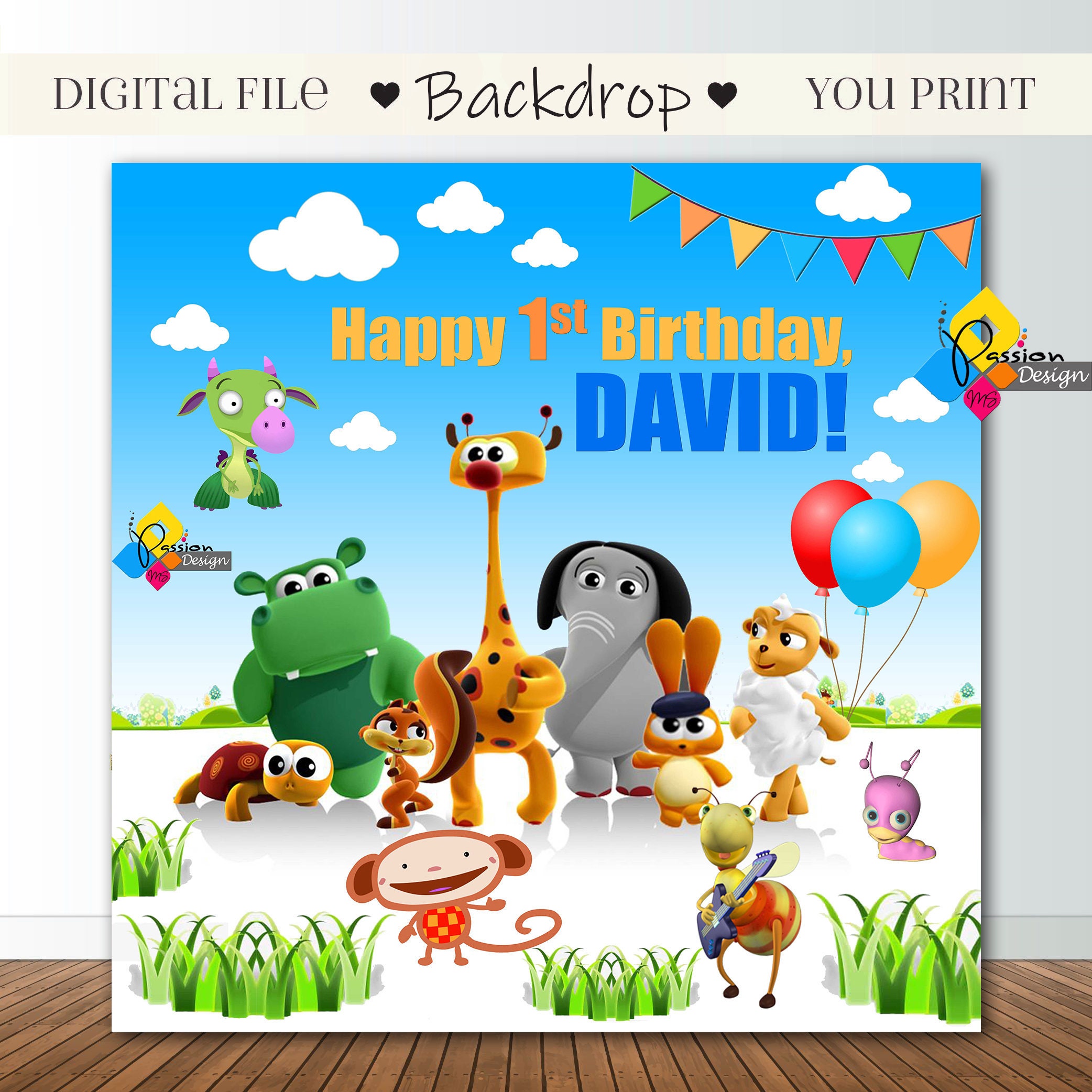 Printable Baby Tv Backdrop Baby Tv Birthday Party Decoration Etsy