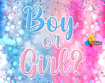 Banner Di Carta Per Gender Reveal - Ragazzo O Ragazza? Striscione Quadrato 15x15 Cm Con Cuori Per Feste, Baby Shower E Annuncio Di Gravidanza - 3