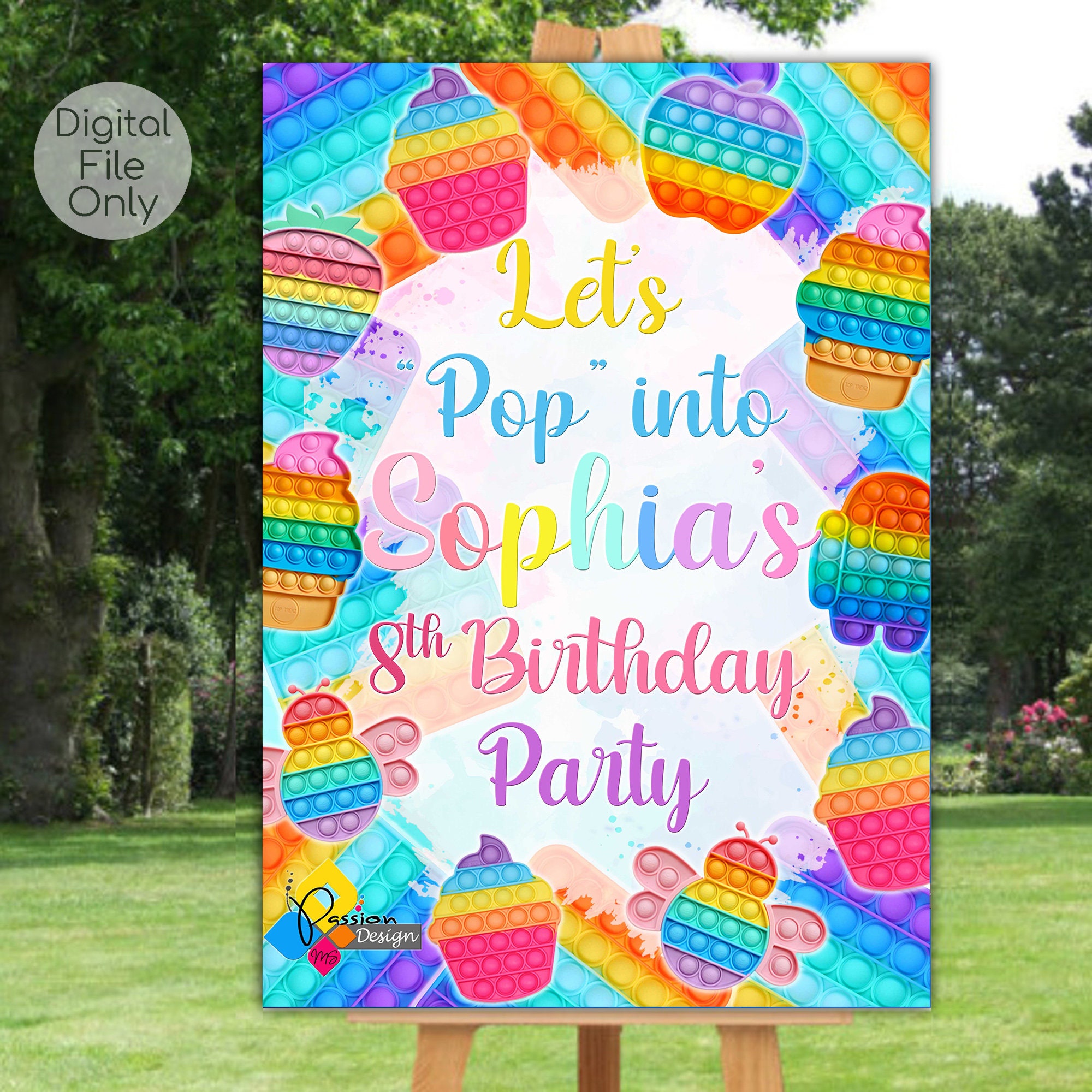 Printable POP IT FIDGET Toys Birthday 