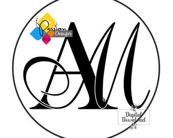 Elegant Wedding Monogram, Modern Wedding Logo, Couple Logo, Wedding Svg, Custom Monogram, Wedding Essential, AM, MA, Digital File