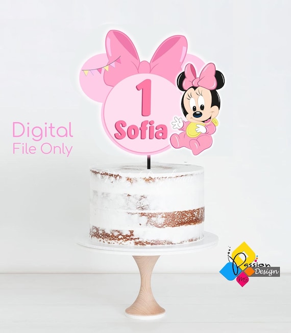 Mickey Mouse Cake Topper | Disney Themed | Personalized Name  Disney Vintage Baby First year old Custom Cake topper - Customize your name/num display picture 1