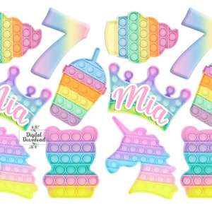 Printable POP IT Fidget Birthday Cupcake Toppers. Personalized - Etsy