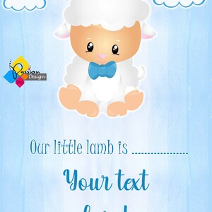 Printable LITTLE LAMB Baby Shower or Birthday Welcome Board. Custom ...